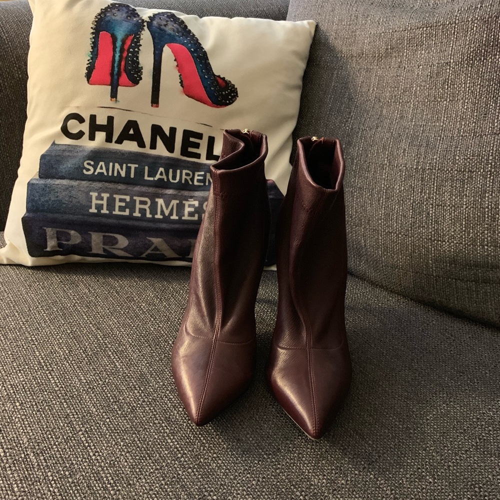 Brian Atwood Leather Pointy Toe Bootie